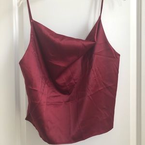 Red spaghetti strap blouse